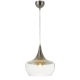 Landy Vintage Pendant Hanging Lamp Light Glass Clear Nickel