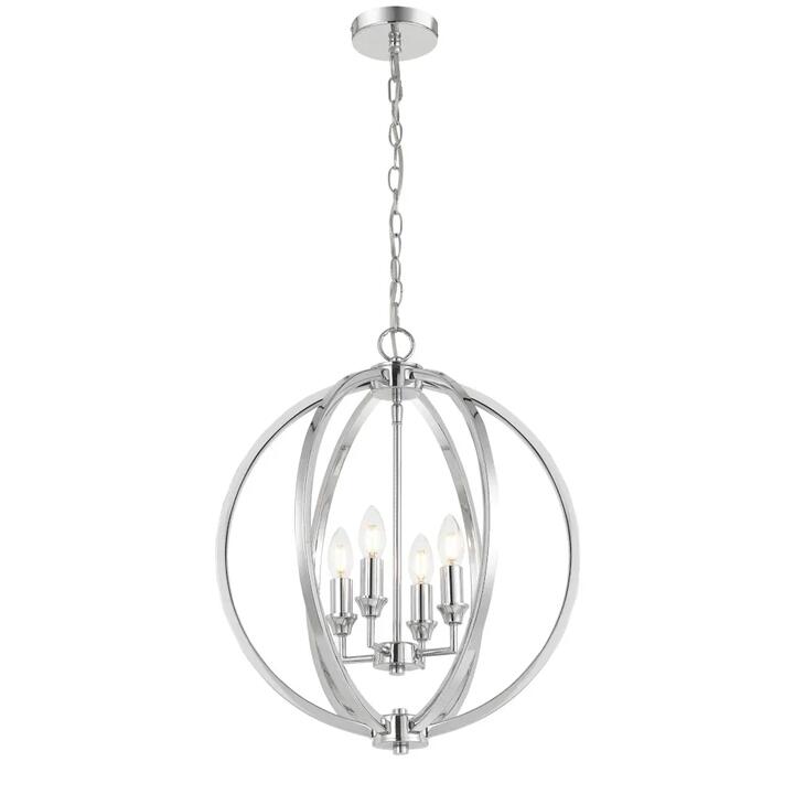 Kendall Modern Pendant Hanging Lamp Light Metal Chrome Gloss