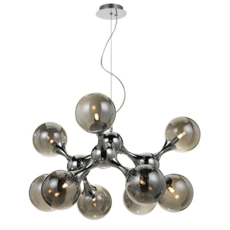 Cosmic Modern Pendant Hanging Lamp Light Glass Metal Chrome Smoke