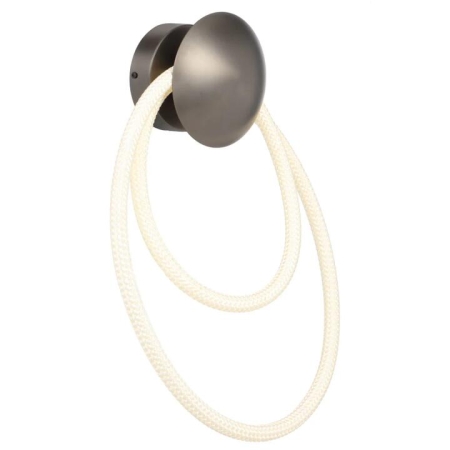 Rafi Contemporary Wall Lamp Light Metal Silicon Fabric Gun Metal Matte