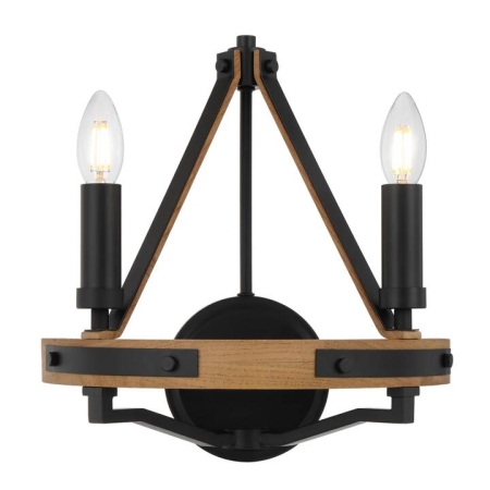 Darien Contemporary Wall Lamp Light Wood Metal Ash Black Wood Tones