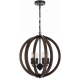 Vestal Modern Pendant Hanging Lamp Light Metal Wood Black Walnut Matte Wood Tones