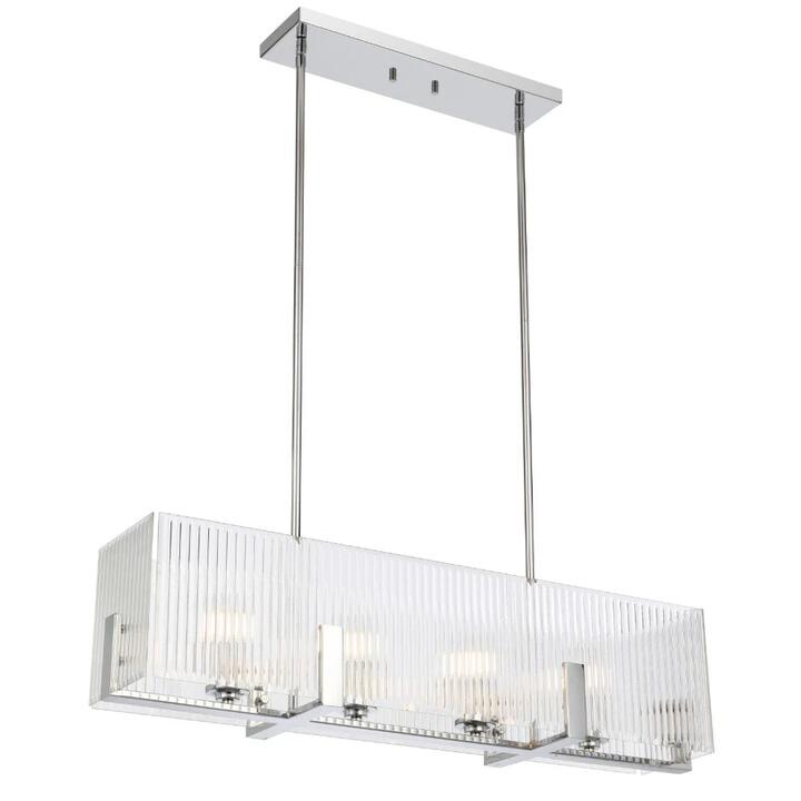 Pelion Modern Pendant Hanging Lamp Light Metal Glass Chrome Clear Polished Chrome