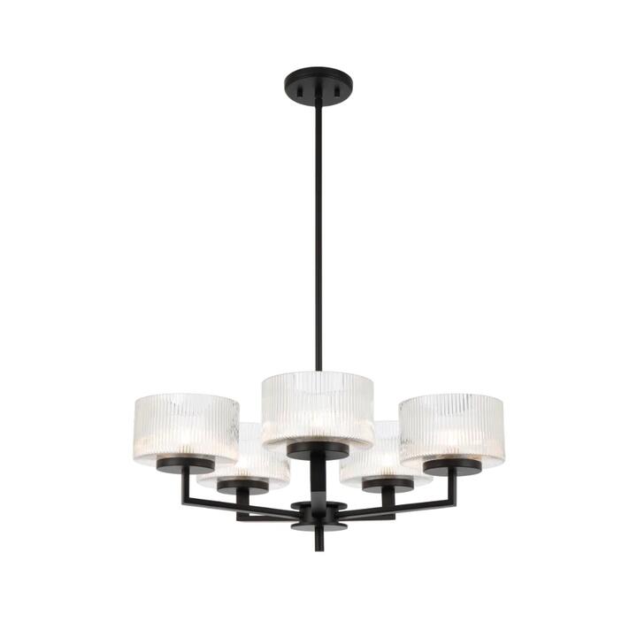 Moreno Modern Pendant Hanging Lamp Light Metal Glass Black Matte
