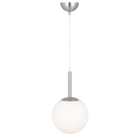Bally Modern Pendant Hanging Lamp Light Glass Metal Opal Matt Nickel