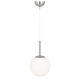 Bally Modern Pendant Hanging Lamp Light Glass Metal Opal Matt Nickel