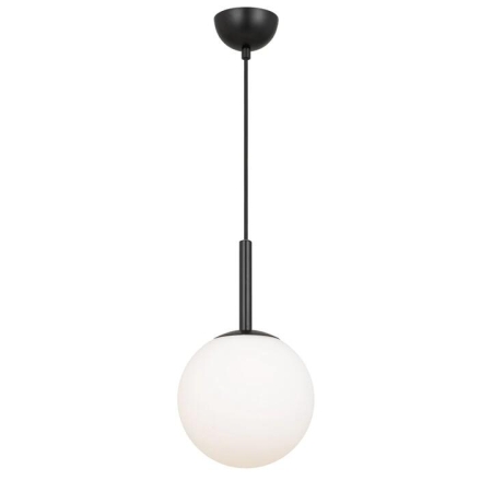 Bally Modern Pendant Hanging Lamp Light Glass Metal Black Opal Matt