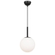 Bally Modern Pendant Hanging Lamp Light Glass Metal Black Opal Matt