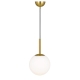 Bally Modern Pendant Hanging Lamp Light Glass Metal Opal Matt Antique Gold