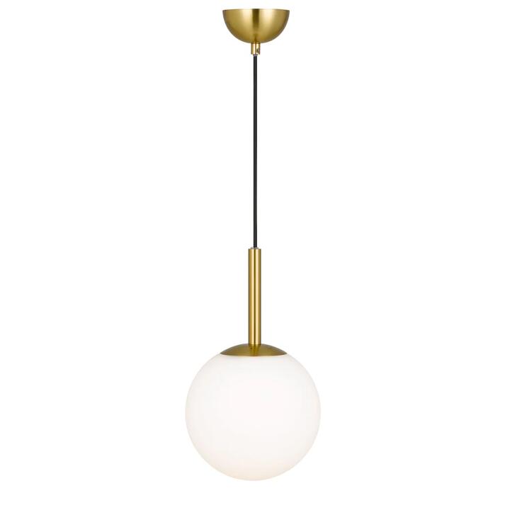 Bally Modern Pendant Hanging Lamp Light Glass Metal Opal Matt Antique Gold