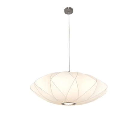 Aragon Modern Pendant Hanging Lamp Light Metal Fabric White Nickel