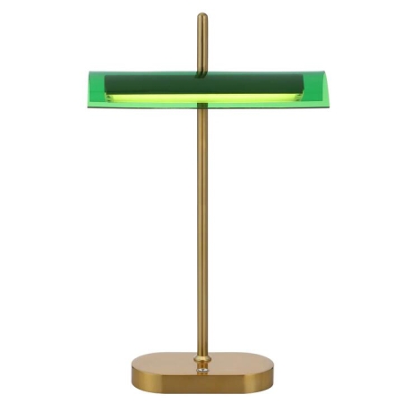 Lyman Modern Table Desk Lamp Light Metal Antique Gold Green Gloss
