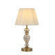 Cadiz Modern Table Desk Lamp Light Metal Glass Fabric Antique Gold Cream Gloss