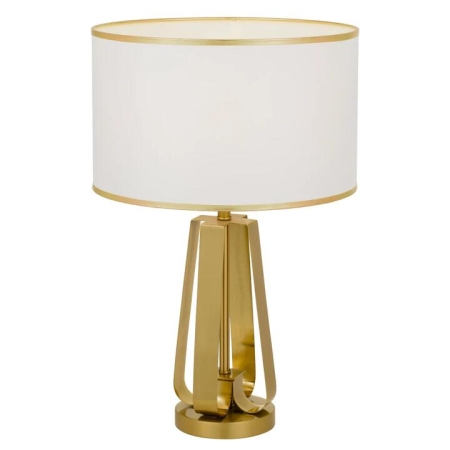 Laila Modern Table Desk Lamp Light Metal Fabric Antique Gold Ivory