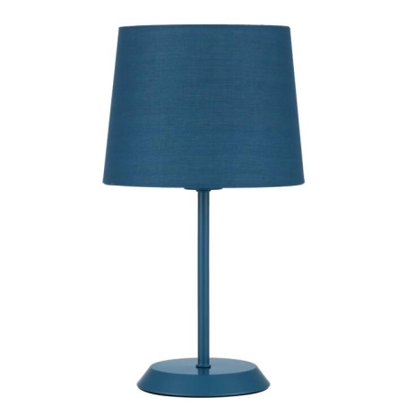 Jaxon Contemporary Table Desk Lamp Light Metal Fabric Blue