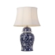 Iris Modern Table Desk Lamp Light Fabric Ceramic Blue White