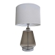 Harper Modern Table Desk Lamp Light Glass Metal Fabric White Smoke