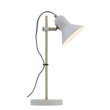 Corelli Industrial Table Desk Lamp Light Metal Antique Brass White