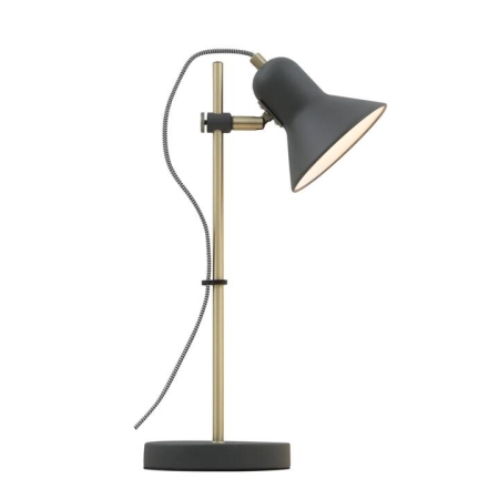 Corelli Industrial Table Desk Lamp Light Metal Dark Grey Antique Brass
