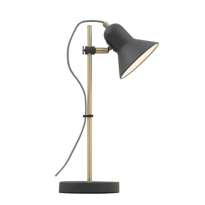 Corelli Industrial Table Desk Lamp Light Metal Dark Grey Antique Brass