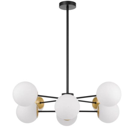 Marsten Contemporary Pendant Hanging Lamp Light Glass Metal Black Opal Matt