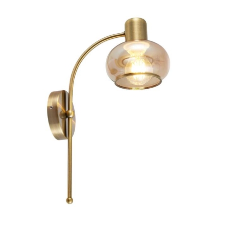 Marbell Contemporary Wall Lamp Light Metal Glass Antique Brass Amber Gloss