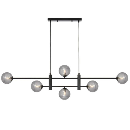 Tyson Modern Pendant Hanging Lamp Light Glass Metal Black Smoke Matte
