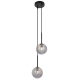 Gaston Modern Pendant Hanging Lamp Light Glass Metal Black Smoke Matte