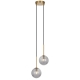 Gaston Modern Pendant Hanging Lamp Light Glass Metal Antique Gold Smoke Polished