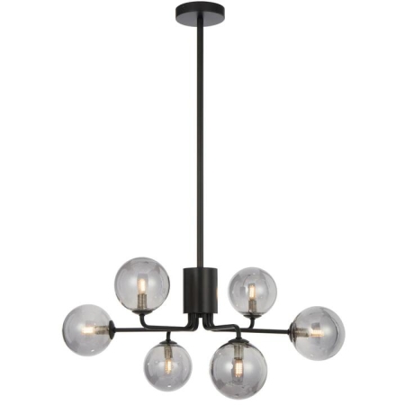 Felton Modern Pendant Hanging Lamp Light Glass Metal Black Smoke Matte