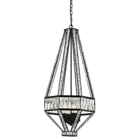 Zofio Modern Pendant Hanging Lamp Light Metal Crystal Clear Oil Bronze