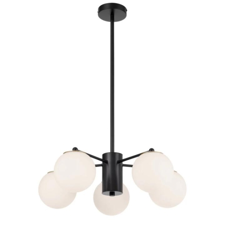 Marsten Contemporary Pendant Hanging Lamp Light Metal Glass Black Opal Matt Antique Gold