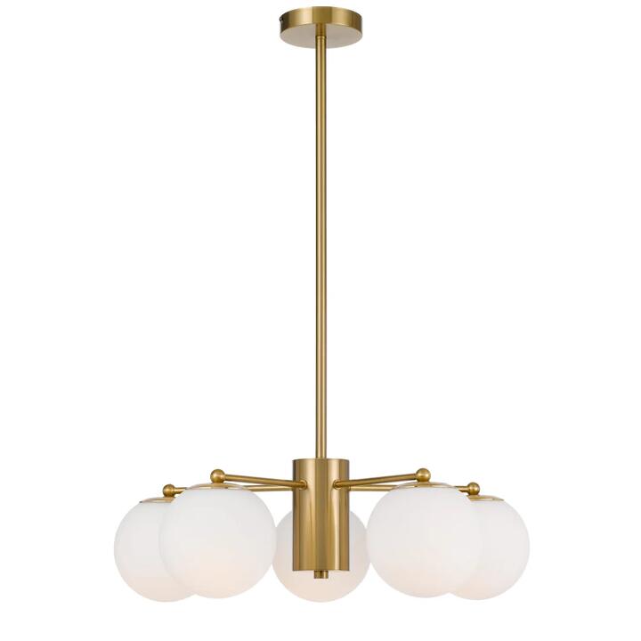 Marsten Contemporary Pendant Hanging Lamp Light Metal Glass Antique Gold Opal Matt