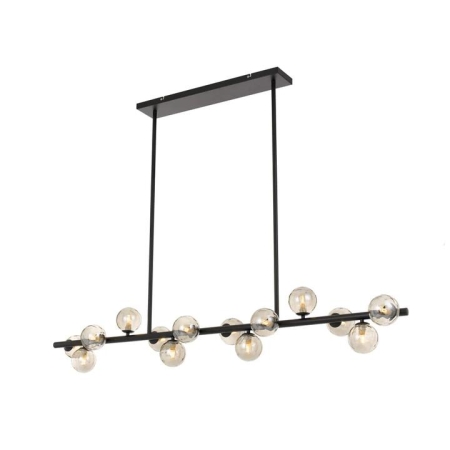Moran Modern 14 Lights Pendant Hanging Lamp Light Metal Glass Black Smoke Matte