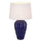 Madrid Contemporary Table Desk Lamp Light Fabric Ceramic Blue White Gloss