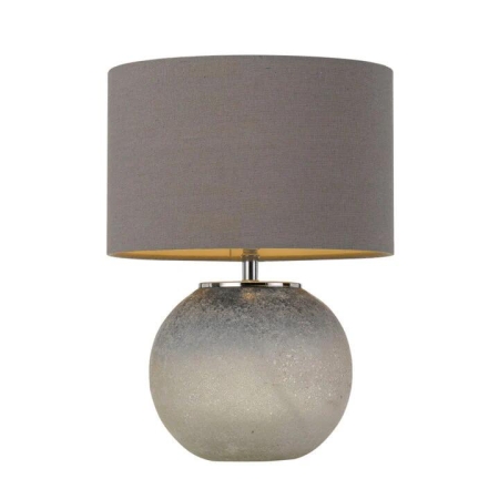 Lara Modern Table Desk Lamp Light Glass Fabric Grey
