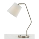 Jody Industrial Table Desk Lamp Light Metal Fabric White Nickel