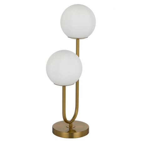 Eterna Contemporary Table Desk Lamp Light Glass Metal Opal Matt Antique Gold