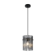 Quilo Contemporary Pendant Hanging Lamp Light Metal Glass Black Smoke Matte