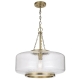 Mornet Industrial Pendant Hanging Lamp Light Metal Glass Gold Satin