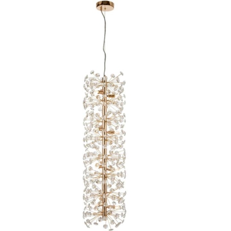 Lerida Modern Pendant Hanging Lamp Light Metal Crystal Gold Clear Gloss