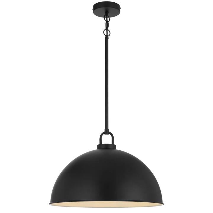 Emerson Vintage Pendant Hanging Lamp Light Metal Black Satin