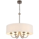 Shiron Contemporary Pendant Hanging Lamp Light Metal Fabric Nickel Ivory Matte Plated
