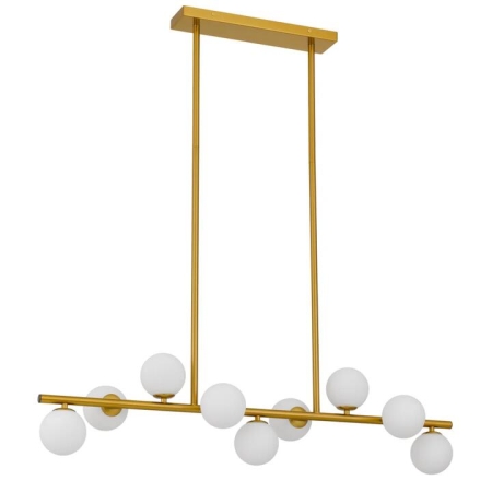 Moran Modern 9-Lights Pendant Hanging Lamp Light Metal Glass Antique Gold Opal Matt Gloss