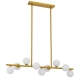 Moran Modern 9-Lights Pendant Hanging Lamp Light Metal Glass Antique Gold Opal Matt Gloss
