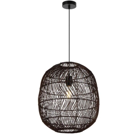 Rana Modern Pendant Hanging Lamp Light Metal Rattan Black Brown