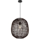 Rana Modern Pendant Hanging Lamp Light Metal Rattan Black Brown