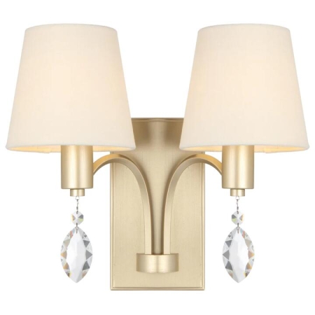 Malvern Vintage Wall Lamp Light Metal Crystal Fabric Antique Silver Satin