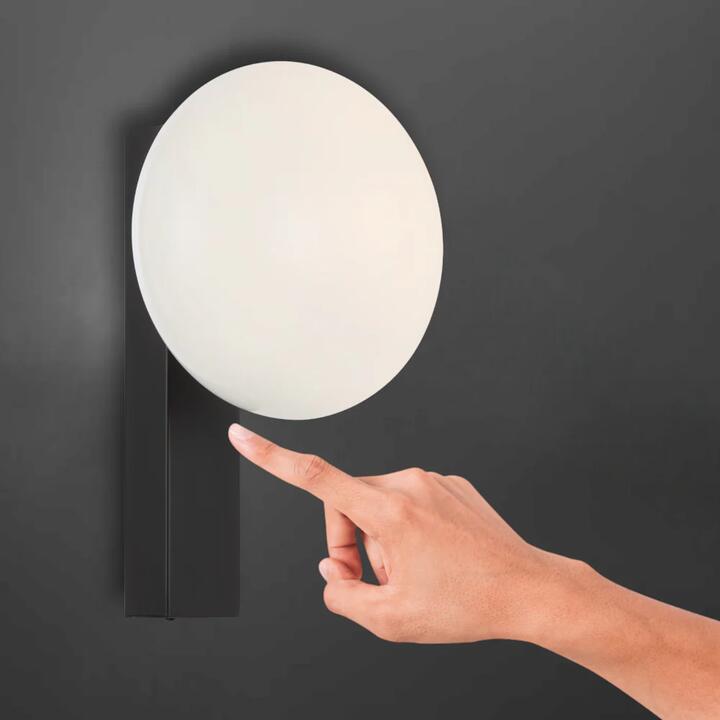 Skyla Modern Wall Lamp Light Metal Glass Black Opal Matte