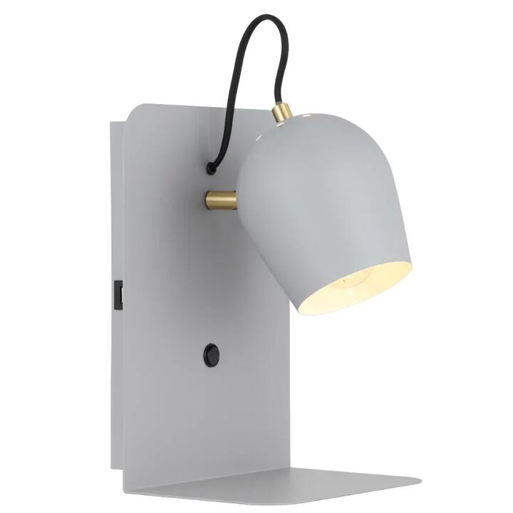 Shyn Modern Wall Lamp Light Metal Grey Satin